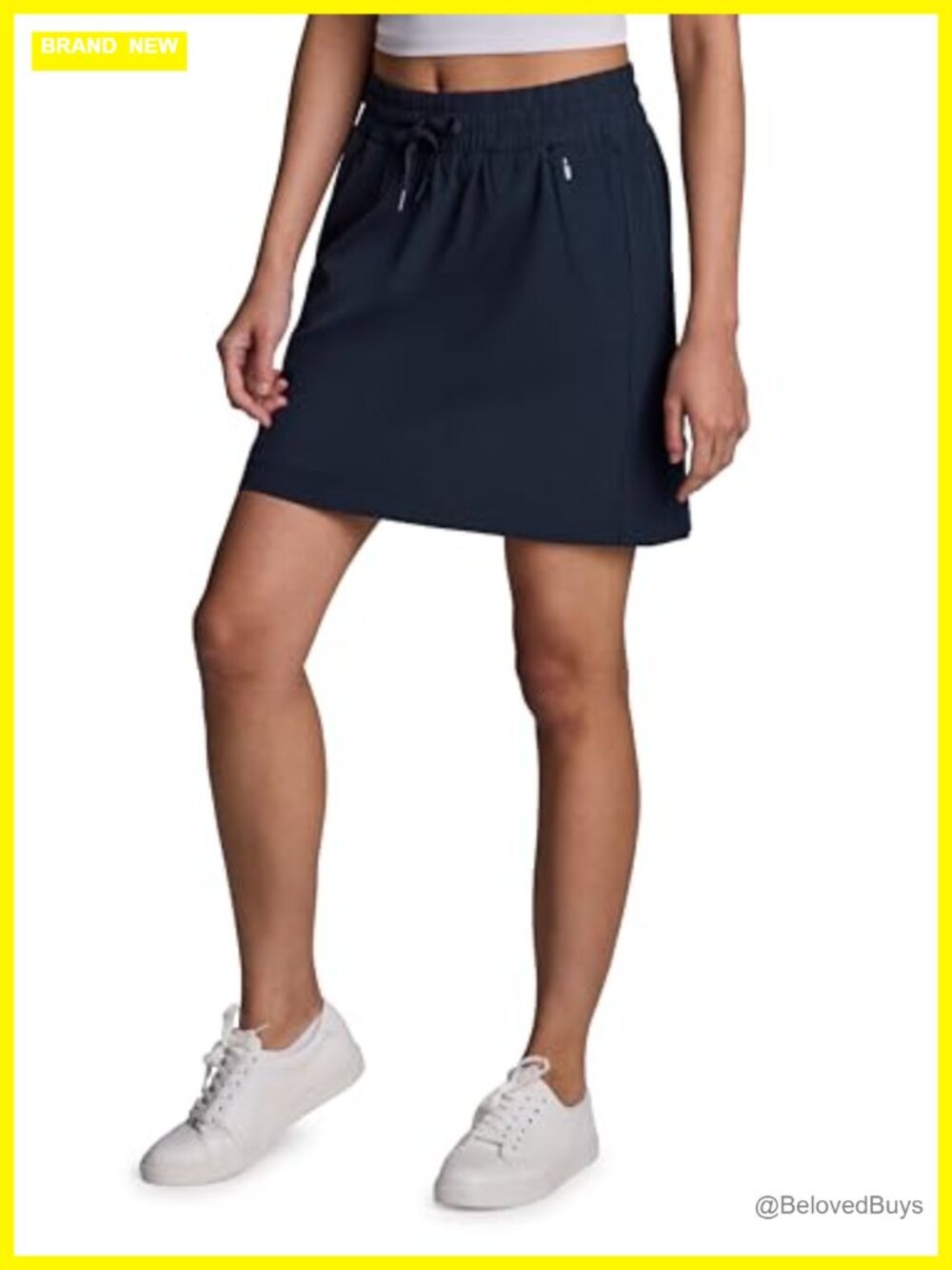 Woven Skort with Pockets Quick Drying Long Length Active Golf Tennis
